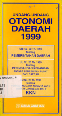 Undang-undang Otonomi Daerah 1999