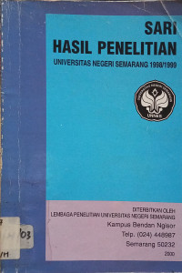 Sari Hasil Penelitian Universitas Negeri Semarang 1998/1999