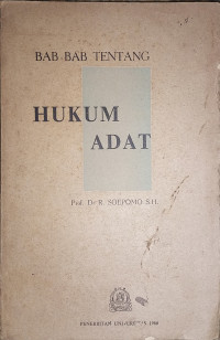 Bab-Bab Tentang Hukum Adat