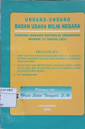Undang-Undang Badan Usaha Milik Negara: Undang-undang Republik Indonesia Nomor 19 tahun 2003