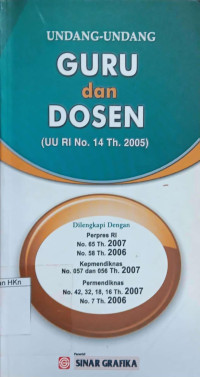 Undang-Undang Guru dan Dosen (UU RI No. 14 Tahun 2005)