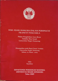 Hak Asasi Manusia Dalam Perspektif Filsafat Pancasila [Pidato Pengukuhan Guru Besar]