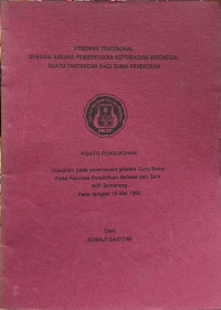 Kesenian Tradisional Sebagai Sarana Pembentukan Kepribadian Indonesia : Suatu Tantangan Bagi Dunia Pendidikan