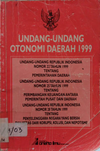Undang-undang otonomi daerah 1999